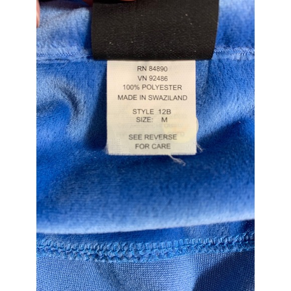 Haband Men's Blue Velvet Pullover Long Sleeve Collared Shirt Size Medium - Picture 6 of 6